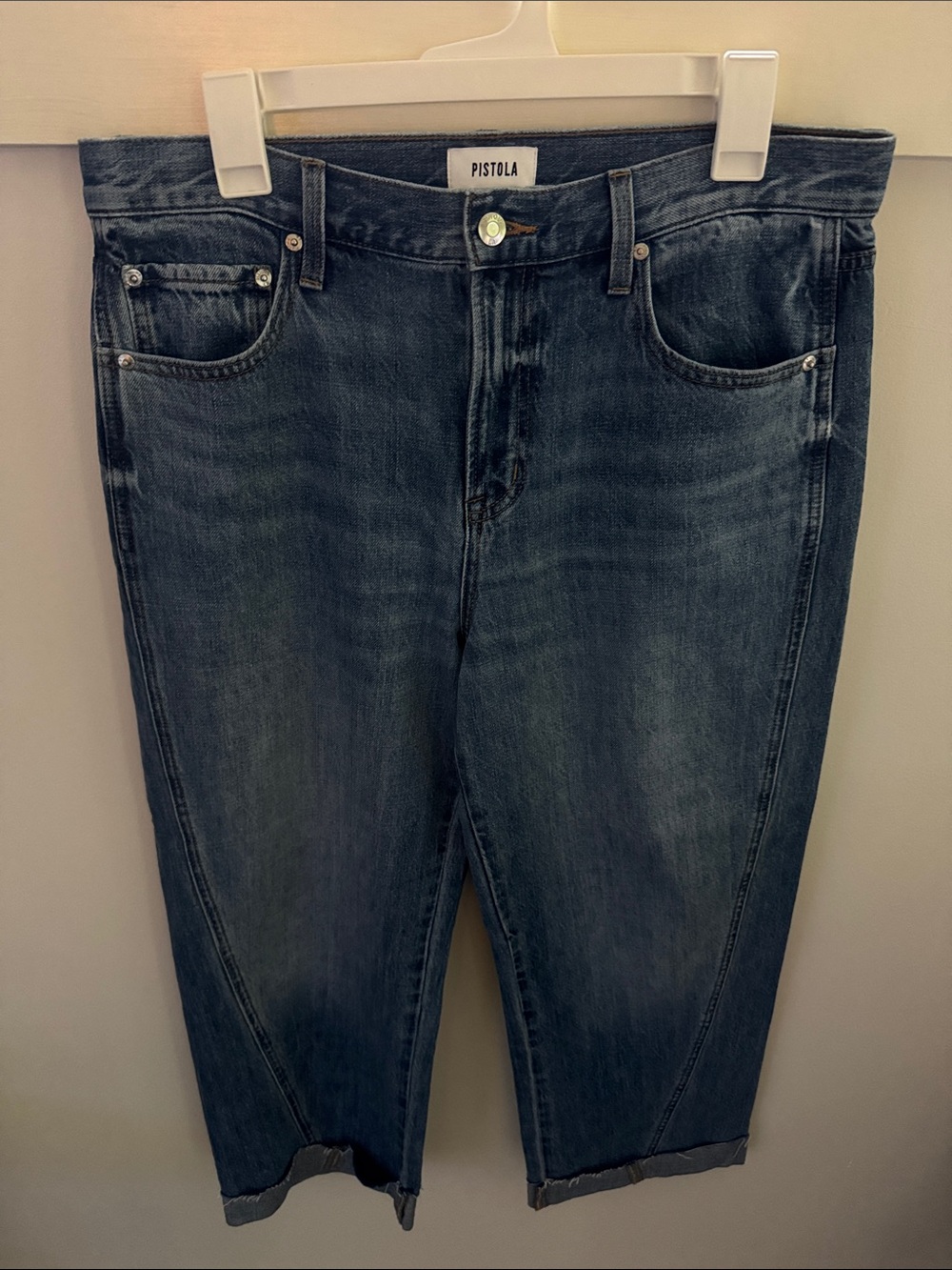 Pistola Kacey Mid Rise Cuffed Boyfriend Jeans Laguna Light Wash NWT Size 29